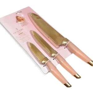 New! Paris Hilton Pink 3 Piece Cutlery Set